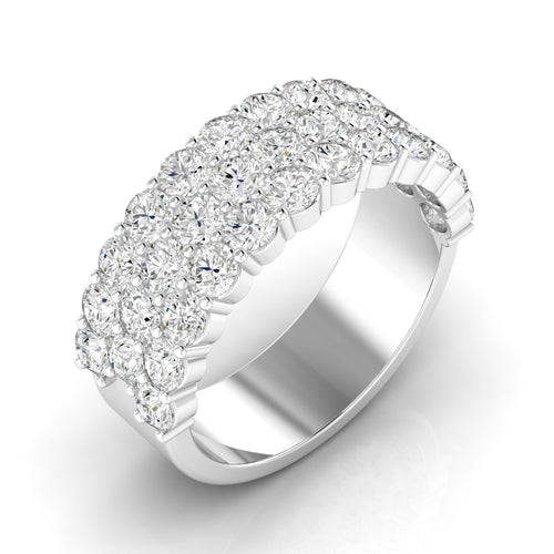 Lab Grown Three-Row Diamond Ring (2.00 Carats Total Weight F+ Color-VS+ Clarity)