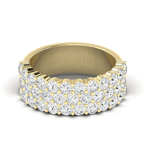 Lab Grown Three-Row Diamond Ring (2.00 Carats Total Weight F+ Color-VS+ Clarity)