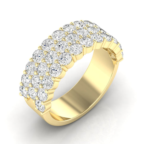 Lab Grown Three-Row Diamond Ring (2.00 Carats Total Weight F+ Color-VS+ Clarity)