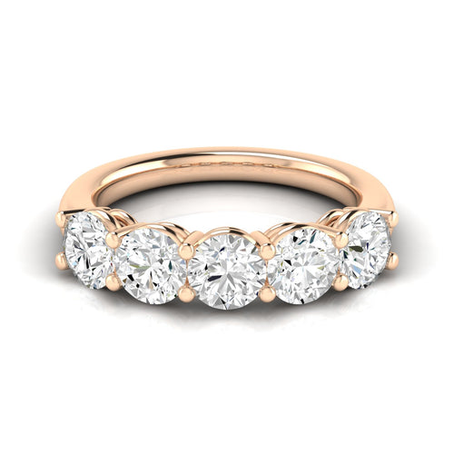 14 Karat 5-Stone Round Lab Grown Diamond Ring (2.50 TCW F+ Color-VS2+ Clarity) - Paul Nudelman Jewellers