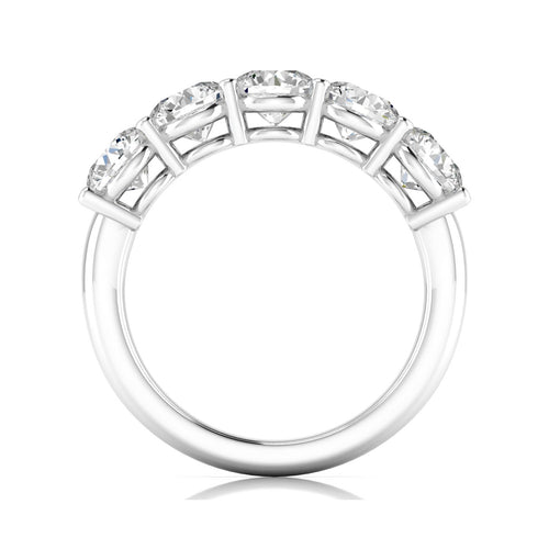 14 Karat 5-Stone Round Lab Grown Diamond Ring (2.50 TCW F+ Color-VS2+ Clarity) - Paul Nudelman Jewellers