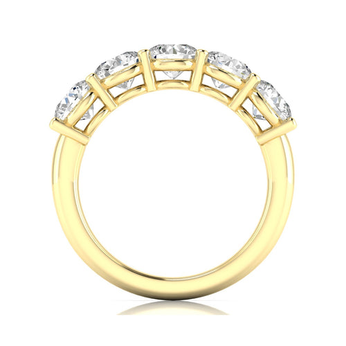 14 Karat 5-Stone Round Lab Grown Diamond Ring (2.50 TCW F+ Color-VS2+ Clarity) - Paul Nudelman Jewellers