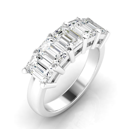 14 Karat Lab Grown Emerald-Cut 5-Stone Ring (2.50 Total Carat WeightF+ Color-VS+Clarity)