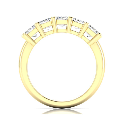 14 Karat Lab Grown Emerald-Cut 5-Stone Ring (2.50 Total Carat WeightF+ Color-VS+Clarity)