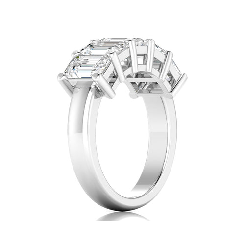 14 Karat Lab Grown Emerald-Cut 7-Stone Ring (3.50 Total Carat Weight F+Color-VS+Clarity)