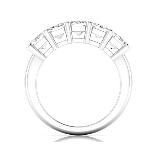 14 Karat Lab Grown Emerald-Cut 7-Stone Ring (3.50 Total Carat Weight F+Color-VS+Clarity)