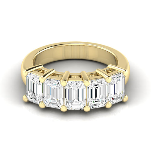 14 Karat Lab Grown Emerald-Cut 7-Stone Ring (3.50 Total Carat Weight F+Color-VS+Clarity)