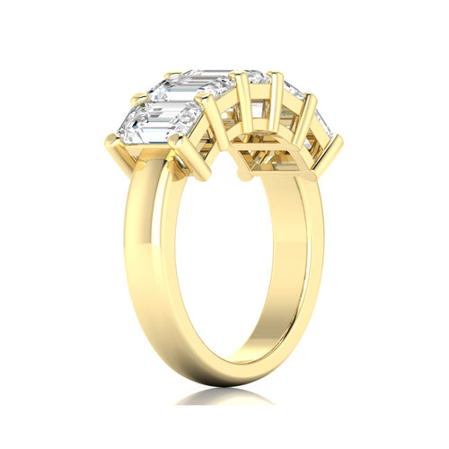 14 Karat Lab Grown Emerald-Cut 7-Stone Ring (3.50 Total Carat Weight F+Color-VS+Clarity)