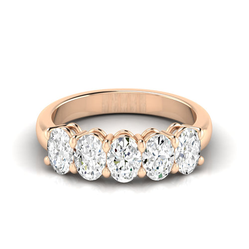 14 Karat 5-Stone Oval Basket Lab Grown Diamond Ring