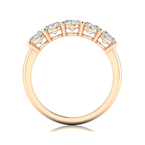 14 Karat 5-Stone Oval Basket Lab Grown Diamond Ring