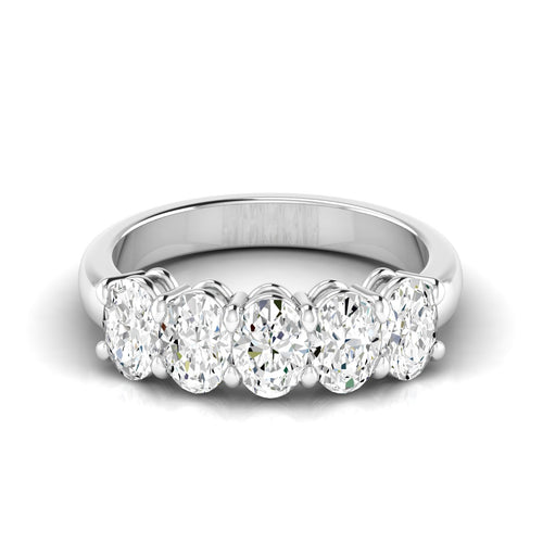 14 Karat 5-Stone Oval Basket Lab Grown Diamond Ring