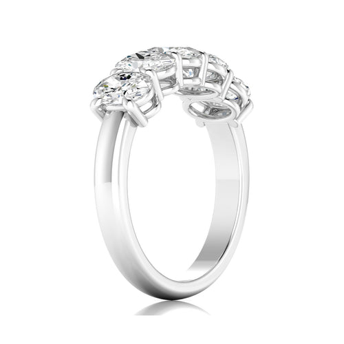14 Karat 5-Stone Oval Basket Lab Grown Diamond Ring
