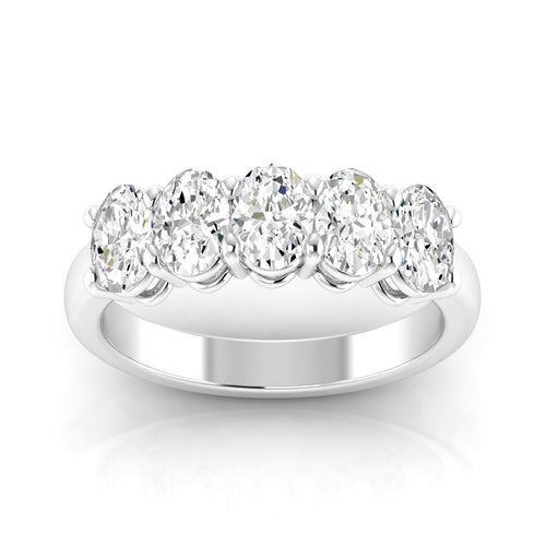 14 Karat 5-Stone Oval Basket Lab Grown Diamond Ring