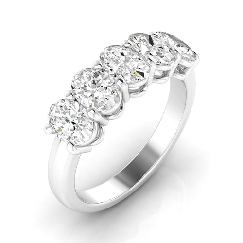 14 Karat 5-Stone Oval Basket Lab Grown Diamond Ring