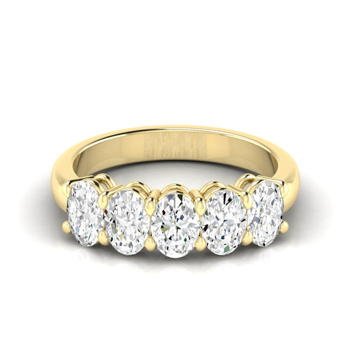 14 Karat 5-Stone Oval Basket Lab Grown Diamond Ring
