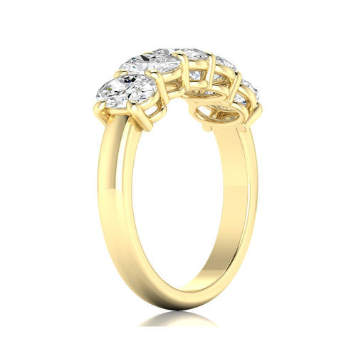 14 Karat 5-Stone Oval Basket Lab Grown Diamond Ring