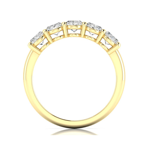 14 Karat 5-Stone Oval Basket Lab Grown Diamond Ring