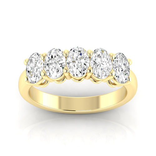 14 Karat 5-Stone Oval Basket Lab Grown Diamond Ring