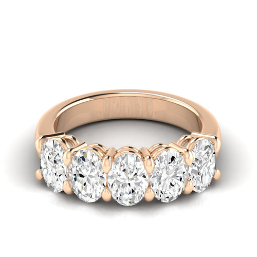 14 Karat 5-Stone Oval Basket Lab Grown Diamond Ring