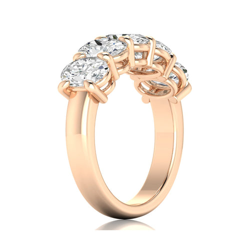 14 Karat 5-Stone Oval Basket Lab Grown Diamond Ring