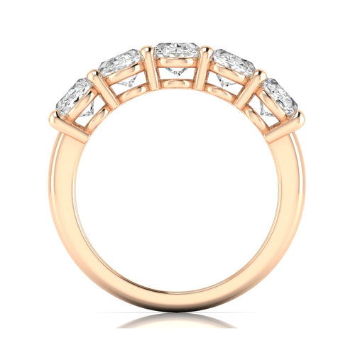 14 Karat 5-Stone Oval Basket Lab Grown Diamond Ring