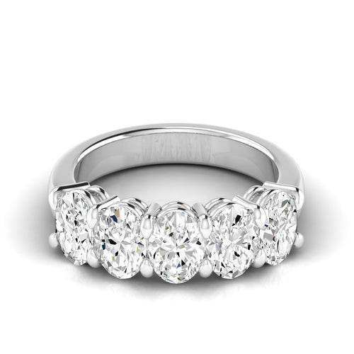 14 Karat 5-Stone Oval Basket Lab Grown Diamond Ring
