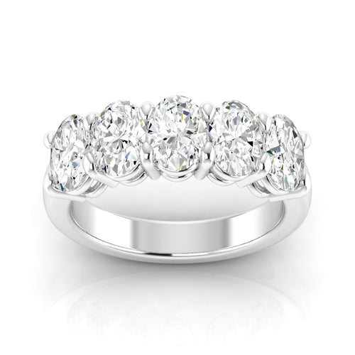 14 Karat 5-Stone Oval Basket Lab Grown Diamond Ring