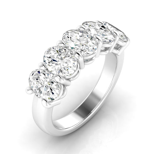 14 Karat 5-Stone Oval Basket Lab Grown Diamond Ring