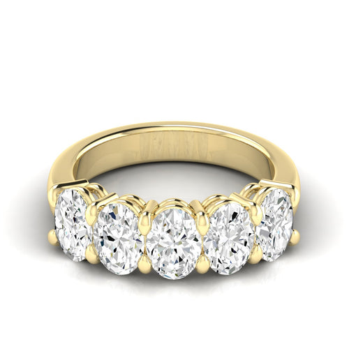 14 Karat 5-Stone Oval Basket Lab Grown Diamond Ring