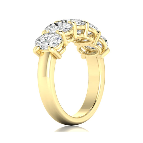 14 Karat 5-Stone Oval Basket Lab Grown Diamond Ring