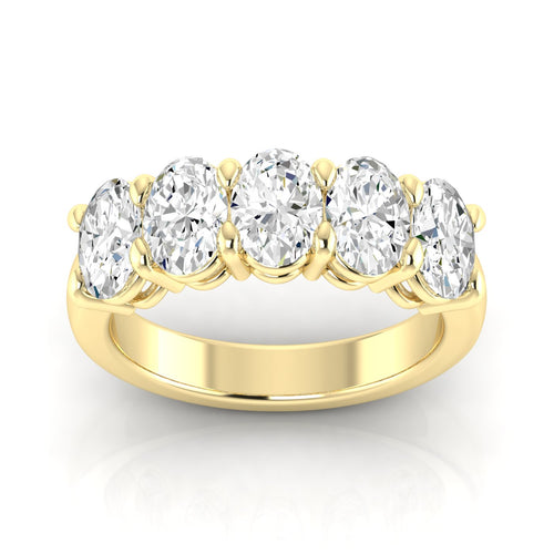 14 Karat 5-Stone Oval Basket Lab Grown Diamond Ring
