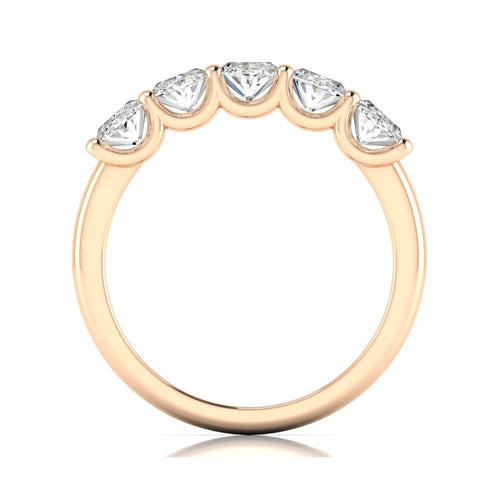 14 Karat Five- Stone U Shaped Oval Lab Grown Diamond Ring(F+Color -VS+ Clarity)