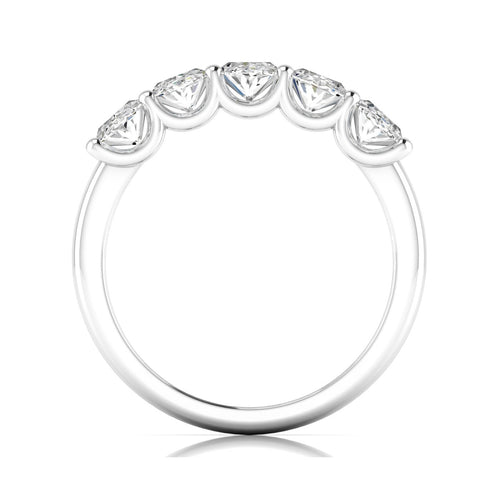 14 Karat Five- Stone U Shaped Oval Lab Grown Diamond Ring(F+Color -VS+ Clarity)