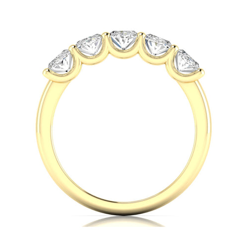 14 Karat Five- Stone U Shaped Oval Lab Grown Diamond Ring(F+Color -VS+ Clarity)