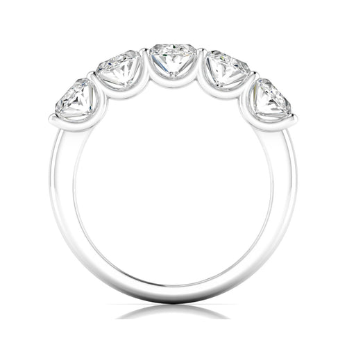 14 Karat Five- Stone U Shaped Oval Lab Grown Diamond Ring(F+Color -VS+ Clarity)
