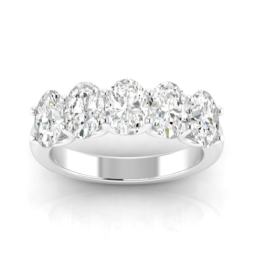 14 Karat Five- Stone U Shaped Oval Lab Grown Diamond Ring(F+Color -VS+ Clarity)