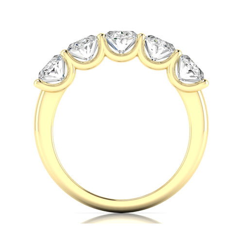 14 Karat Five- Stone U Shaped Oval Lab Grown Diamond Ring(F+Color -VS+ Clarity)