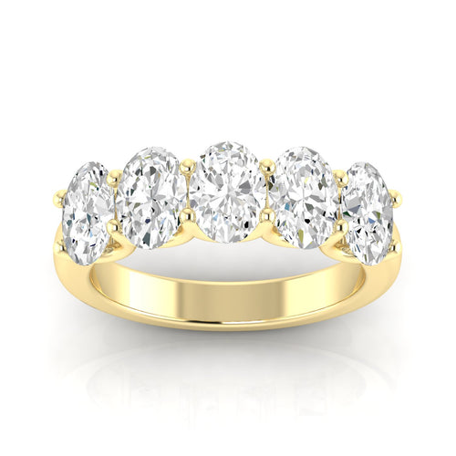 14 Karat Five- Stone U Shaped Oval Lab Grown Diamond Ring(F+Color -VS+ Clarity)