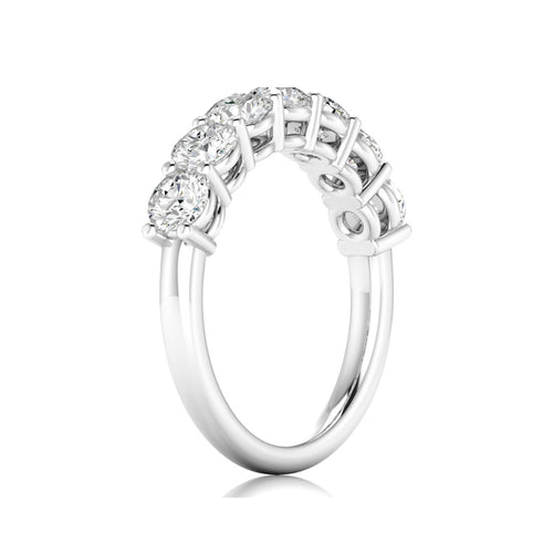 Lab Grown 7-Stone Round Diamond Ring ( F+Color VS +Clarity)