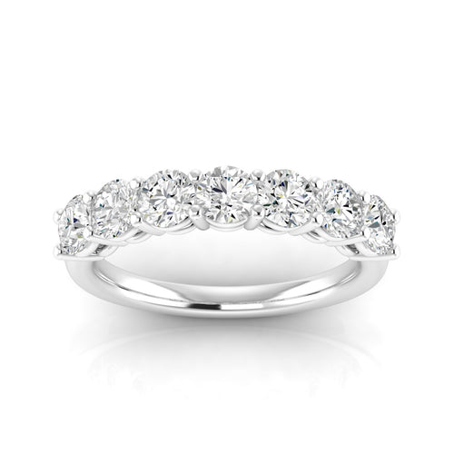 Lab Grown 7-Stone Round Diamond Ring ( F+Color VS +Clarity)