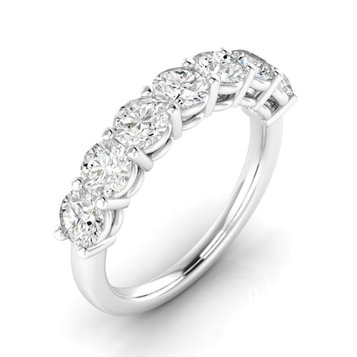 Lab Grown 7-Stone Round Diamond Ring ( F+Color VS +Clarity)