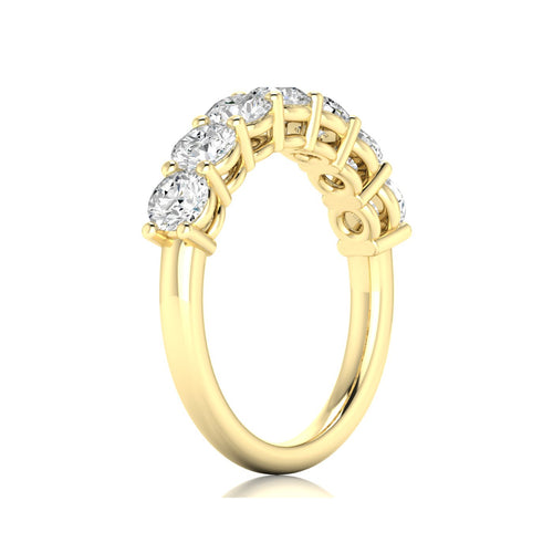 Lab Grown 7-Stone Round Diamond Ring ( F+Color VS +Clarity)