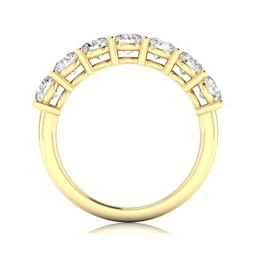 Lab Grown 7-Stone Round Diamond Ring ( F+Color VS +Clarity)