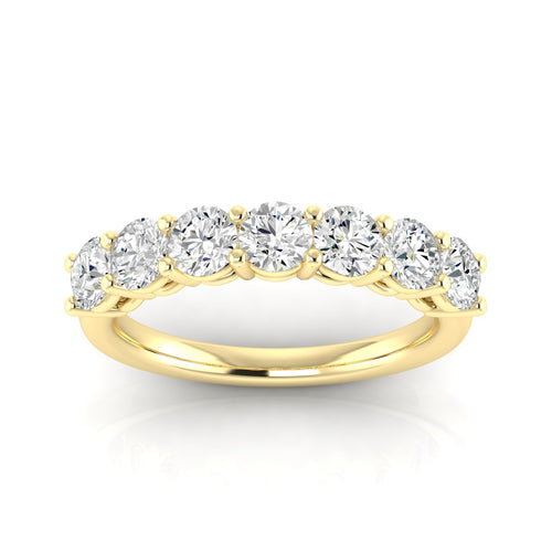 Lab Grown 7-Stone Round Diamond Ring ( F+Color VS +Clarity)