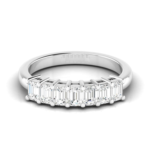 Lab Grown 7 - Stone Emerald-Cut Diamond Ring F+Color VS+ Clarity)