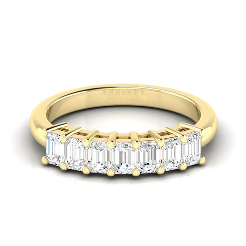 Lab Grown 7 - Stone Emerald-Cut Diamond Ring F+Color VS+ Clarity)