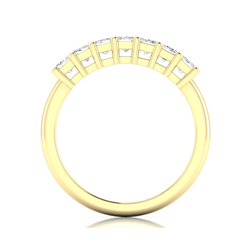 Lab Grown 7 - Stone Emerald-Cut Diamond Ring F+Color VS+ Clarity)
