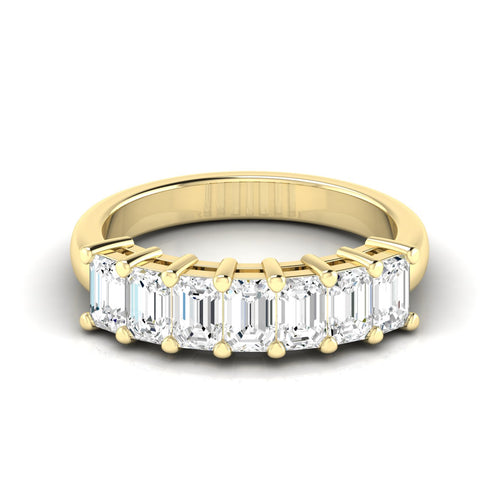 Lab Grown 7 - Stone Emerald-Cut Diamond Ring F+Color VS+ Clarity)