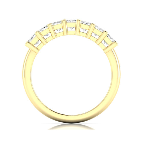 Lab Grown 7 - Stone Emerald-Cut Diamond Ring F+Color VS+ Clarity)