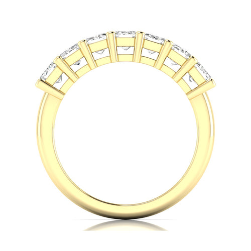 Lab Grown 7 - Stone Emerald-Cut Diamond Ring F+Color VS+ Clarity)